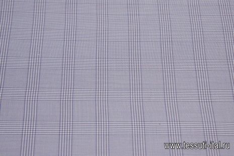 Сорочечная (н) серо-бело-сиреневая стилизованная клетка  - итальянские ткани Тессутидея арт. 01-6094