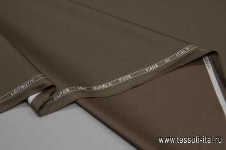 Плательная шерсть супер (о) Leitmotiv коричнево-зеленая - итальянские ткани Тессутидея арт. 17-0362