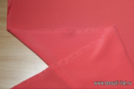 Плательная креп стрейч (о) коралловая - итальянские ткани Тессутидея арт. 03-4380