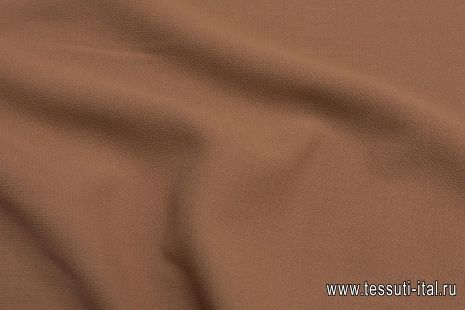 Костюмная креп двухслойная (о) светло-коричневая в стиле Scervino - итальянские ткани Тессутидея арт. 05-4126