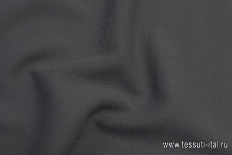 Костюмная креп двухслойная (о) серо-зеленая в стиле Scervino - итальянские ткани Тессутидея арт. 05-4123