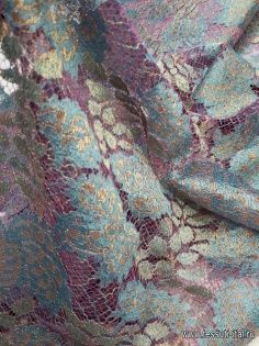 Кружевное полотно с люрексом (н) розово-голубое Solstiss - итальянские ткани Тессутидея арт. 03-5373