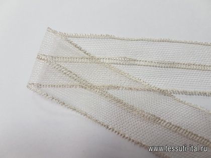 Тесьма (о) бежевая, пыльная ш-3см Solstiss - итальянские ткани Тессутидея арт. 03-6635