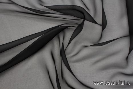 Шифон 40 г/м (о) черный - итальянские ткани Тессутидея арт. 10-3453
