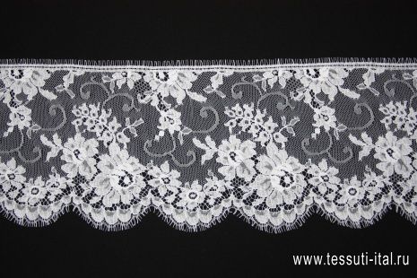Кружево шантильи (о) белое ш-17см Solstiss - итальянские ткани Тессутидея арт. 03-3551