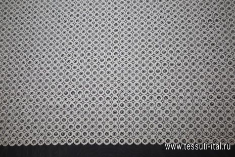Кружево макраме на сетке (о) белое Ermanno Scervino - итальянские ткани Тессутидея арт. 03-4294
