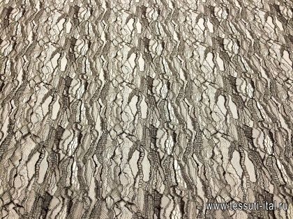 Кружево с люрексом (н) баклажаново-серебрянное Solstiss - итальянские ткани Тессутидея арт. 03-5053