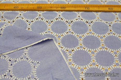 Шитье (н) бело-голубое - итальянские ткани Тессутидея арт. 01-7523