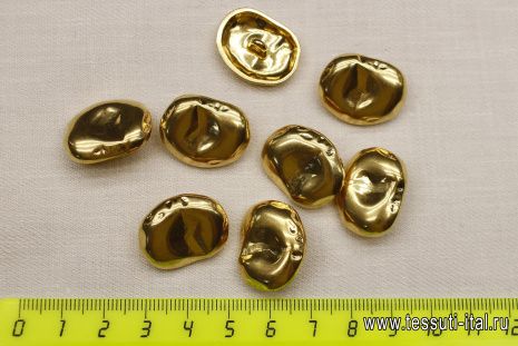 Пуговица на ножке металл золото d-24мм  - итальянские ткани Тессутидея арт. F-6382