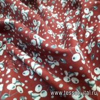 Футер (н) вишни на бордовом - итальянские ткани Тессутидея арт. 12-0859