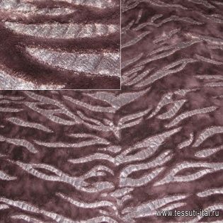 Мех искусственный на тканевой основе с выделкой (о) коричневый - итальянские ткани Тессутидея арт. 06-0068