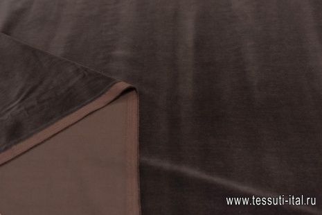 Бархат (о) темно-коричневый - итальянские ткани Тессутидея арт. 04-1431