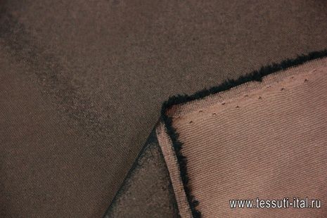 Подкладочная стрейч (о) черно-коралловая ш-130см - итальянские ткани Тессутидея арт. 08-0710