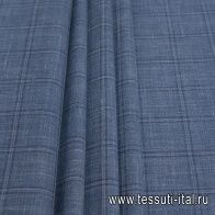 Костюмная (н) серо-синяя меланжевая клетка Loro Piana - итальянские ткани Тессутидея арт. 05-3927