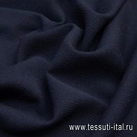 Плательная стрейч фактурная дабл (о) темно-синяя - итальянские ткани Тессутидея арт. 17-0923