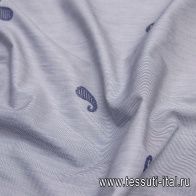 Сорочечная (н) пейсли на сине-белой мелкой полоске - итальянские ткани Тессутидея арт. 01-6219