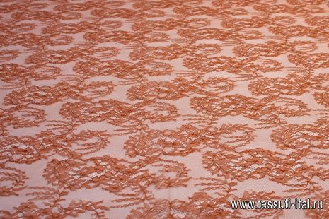 Кружевное полотно (о) терракотовое в стиле Valentino - итальянские ткани Тессутидея арт. 10-0630