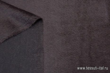 Пальтовая альпака сури (о) темно-коричневая - итальянские ткани Тессутидея арт. 09-1824