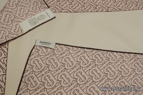 Шелк купон-платок 90*90см розово-молочный - итальянские ткани Тессутидея арт. F-6234
