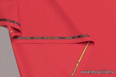 Костюмная стрейч дабл фейс (о) красная - итальянские ткани Тессутидея арт. 05-4376