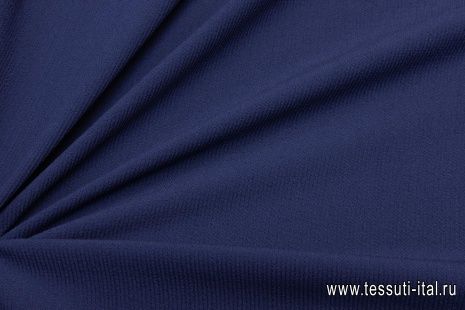 Плательная фактурная стрейч (о) синяя - итальянские ткани Тессутидея арт. 17-0915