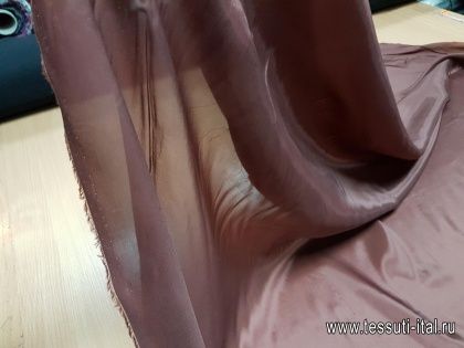 Подкладочная стрейч (о) коричневая  - итальянские ткани Тессутидея арт. 08-0753