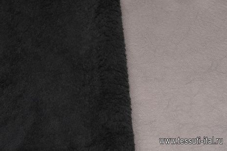 Мех искусственный "дубленка" (о) черный/серый - итальянские ткани Тессутидея арт. 06-0135