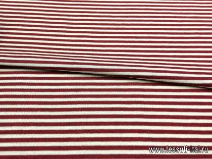 Трикотаж вискоза дабл полоска (н) красно-белая/черно-белая - итальянские ткани Тессутидея арт. 14-1518