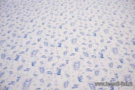 Хлопок (н) морская тема на белом - итальянские ткани Тессутидея арт. 01-5356