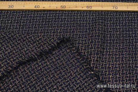 Шанель с люрексом (н) черно-золотая - итальянские ткани Тессутидея арт. 03-7108