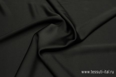 Плательная кади стрейч (о) черная - итальянские ткани Тессутидея арт. 03-6888
