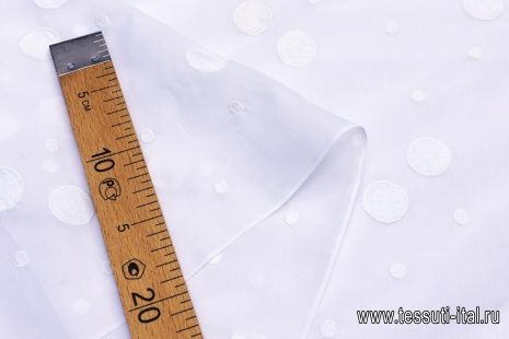 Плательная вышивка (о) белый горох на белом - итальянские ткани Тессутидея арт. 03-5982