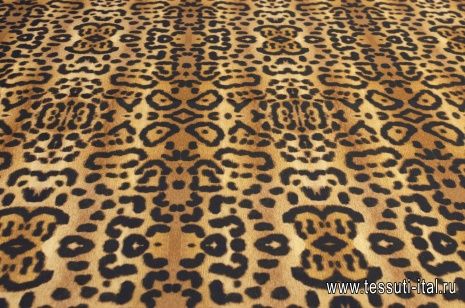 Плащевая (н) бежево-коричневый леопардовый принт в стиле Gucci - итальянские ткани Тессутидея арт. 11-0357