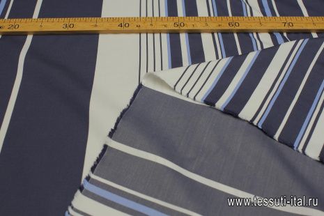 Маркизет (н) сине-белая полоска - итальянские ткани Тессутидея арт. 10-3357