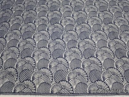 Кружевное полотно (о) синее Solstiss - итальянские ткани Тессутидея арт. 03-5371