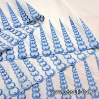 Шитье (н) голубая вышивка на айвори ш-80см - итальянские ткани Тессутидея арт. 01-5400