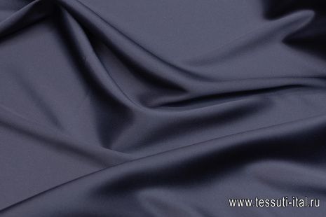 Шелк атлас стрейч (о) темно-синий - итальянские ткани Тессутидея арт. 10-2903