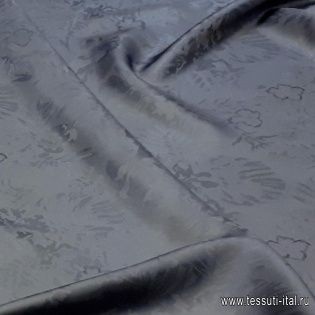 Подкладочная жаккардовая  (о) темно-синяя - итальянские ткани Тессутидея арт. 08-0884