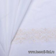 Хлопок (н) бежевая вышивка на айвори - итальянские ткани Тессутидея арт. 01-5233