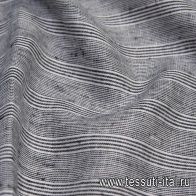 Лен (н) черно-белая полоска - итальянские ткани Тессутидея арт. 16-0638