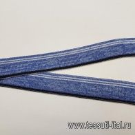 Подвяз бело-голубой меланж  3*-55см - итальянские ткани Тессутидея арт. F-3257