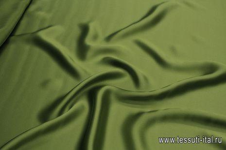 Шелк атлас (о) зеленый - итальянские ткани Тессутидея арт. 10-3176