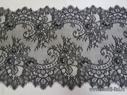 Кружевное полотно (о) черное Solstiss - итальянские ткани Тессутидея арт. 03-6630
