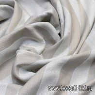 Шанель с люрексом (н) бело-бронзовая полоска - итальянские ткани Тессутидея арт. 03-6026