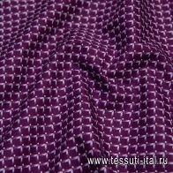 Сорочечная (н) голубая стилизованная клетка на фиолетовом - итальянские ткани Тессутидея арт. 01-6152
