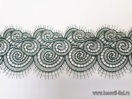 Кружево макраме (о) темно-зеленое ш-9см - итальянские ткани Тессутидея арт. 03-5567
