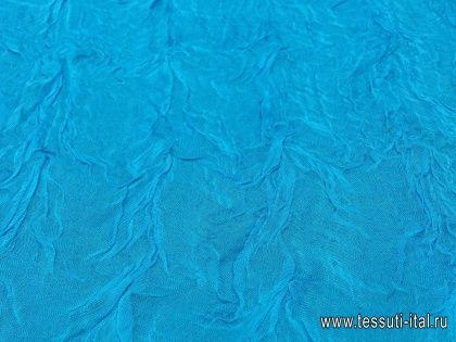 Шифон матлассе крэш (о) голубой - итальянские ткани Тессутидея арт. 02-7476