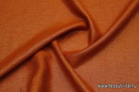 Лен с напылением (о) оранжевый - итальянские ткани Тессутидея арт. 16-0956