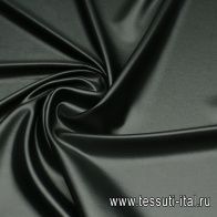 Плательная вискоза стрейч (о) черно-зеленая глянцевая - итальянские ткани Тессутидея арт. 04-1651