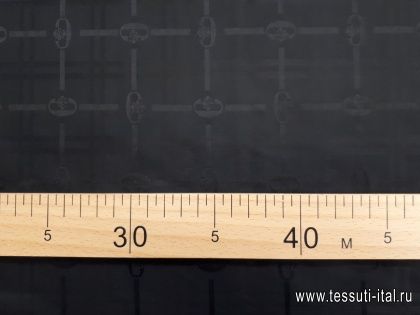 Подкладочная жаккардовая (о) черная клетка - итальянские ткани Тессутидея арт. 07-1135